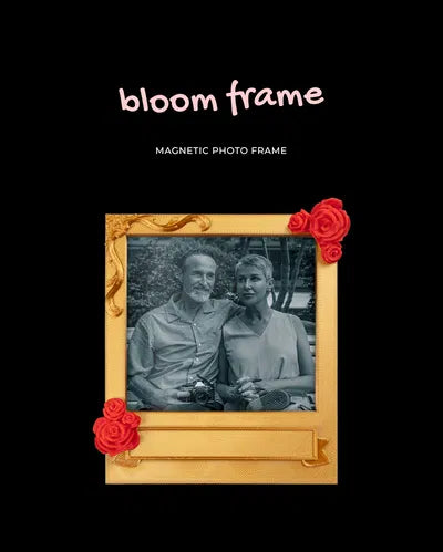 Rose-Kissed Snapshot Magnetic Photo Frame