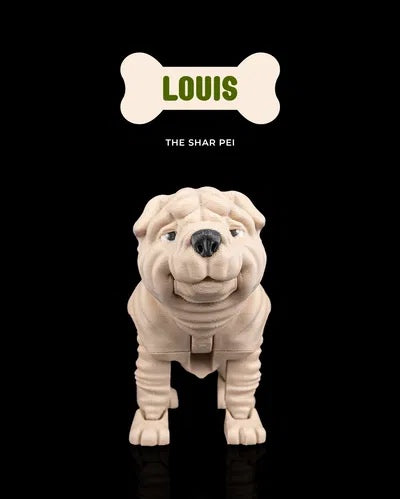 Louis the Shar Pei | Articulated Dog Toy
