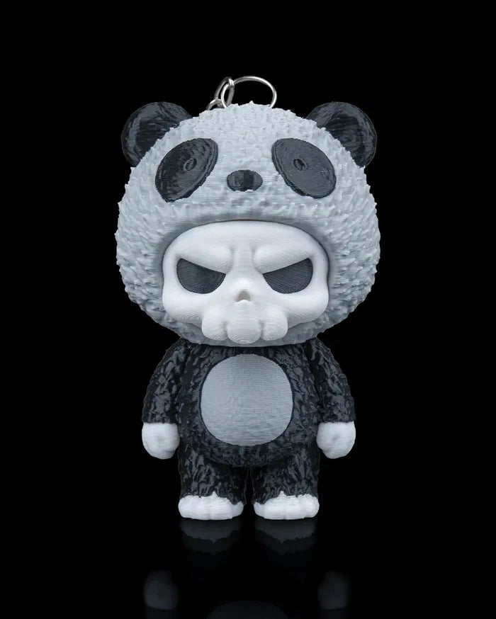 Grumpy Panda Skull Figurine