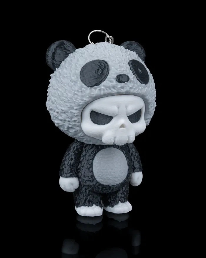 Grumpy Panda Skull Figurine