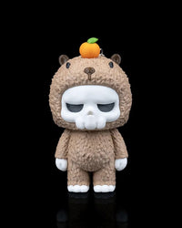 Tiny Tangerine Grump Skull Bear Figurine