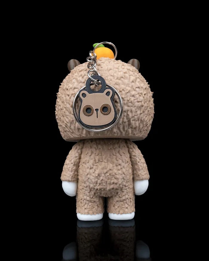 Tiny Tangerine Grump Skull Bear Figurine