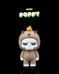 Tiny Tangerine Grump Skull Bear Figurine