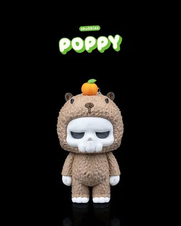 Tiny Tangerine Grump Skull Bear Figurine