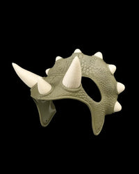 Olive-green spiked crown-shaped costume shown at an angle on a black background
