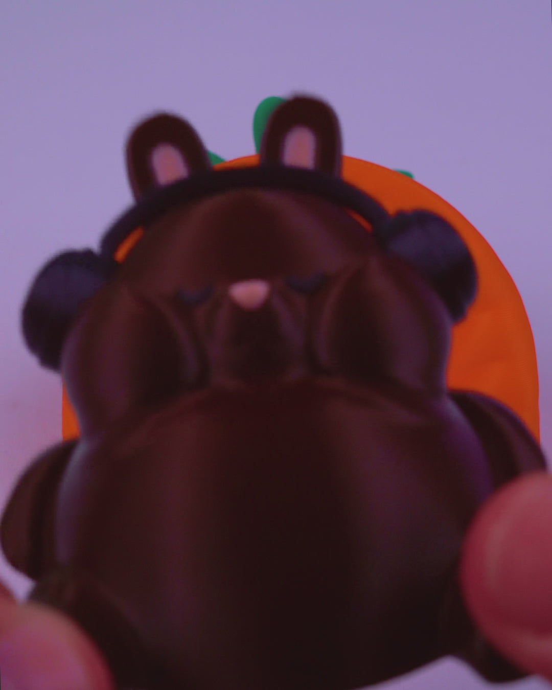 Headphone Rabbit on Carrot Figurine