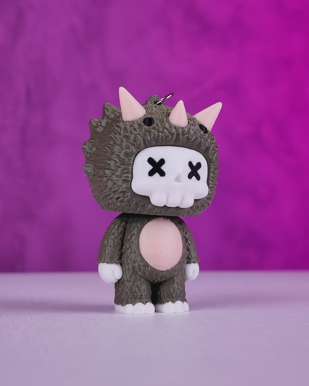 Skull-Face Triceratops Costume Figurine