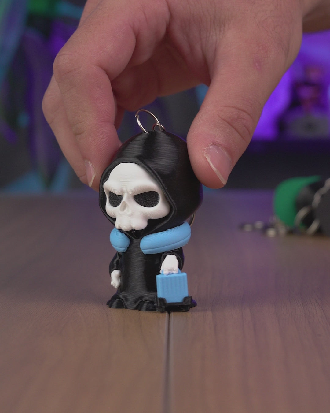 Hooded Traveler Skull Figurine