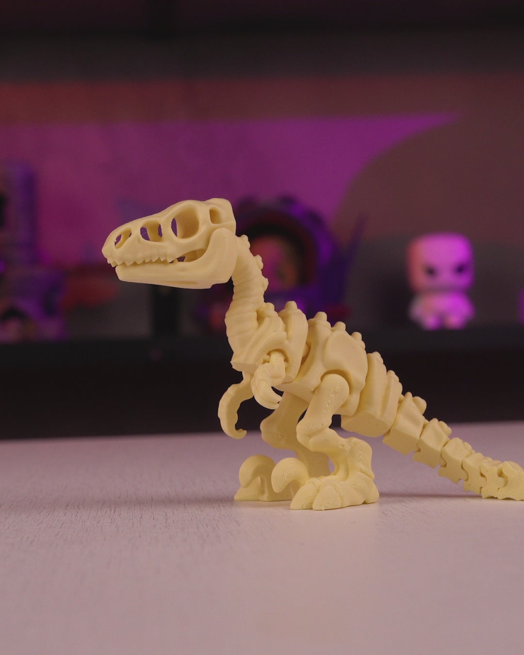 Bone Prowl Velociraptor Skeleton Figurine