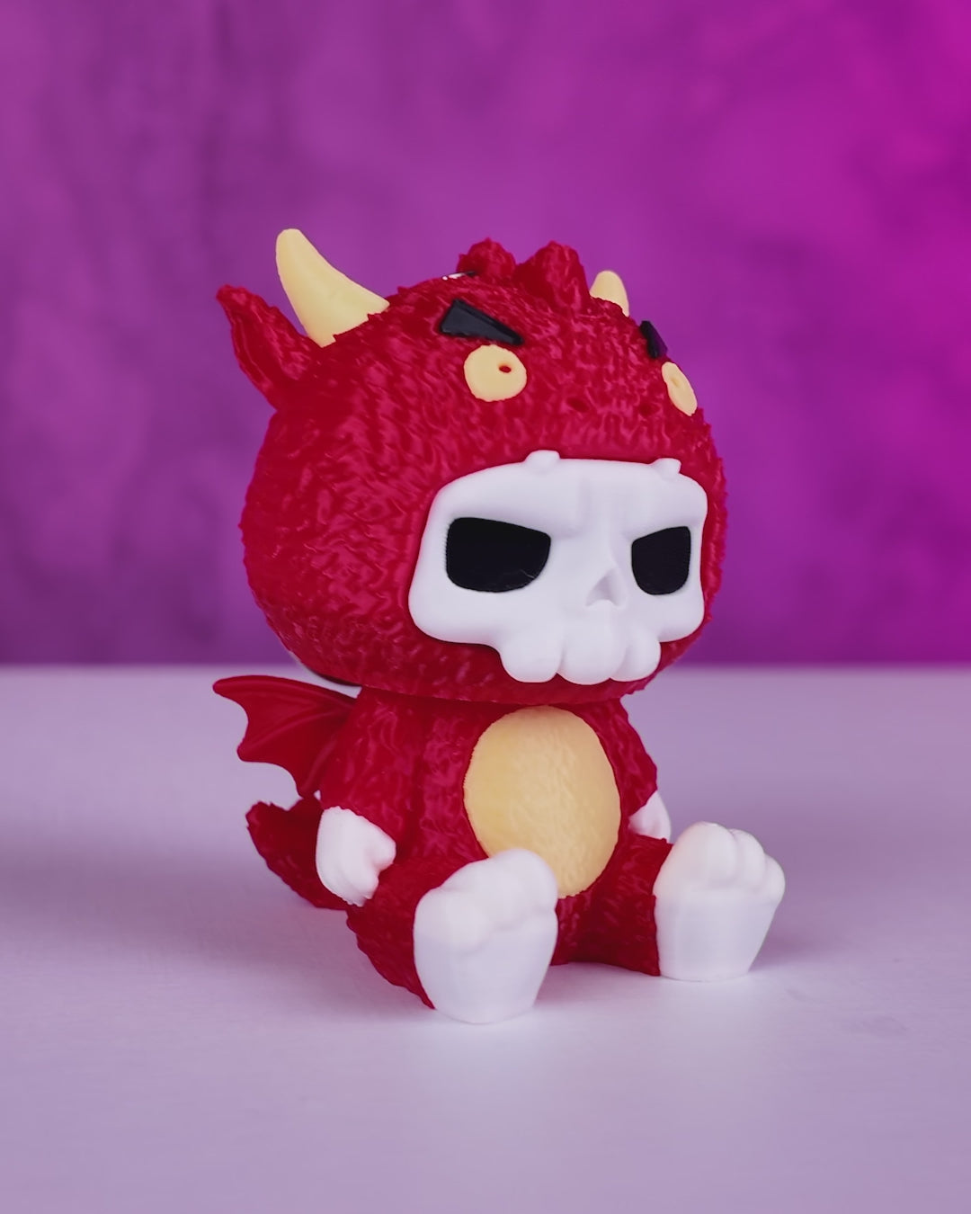 Skull-Masked Red Dragon Figurine